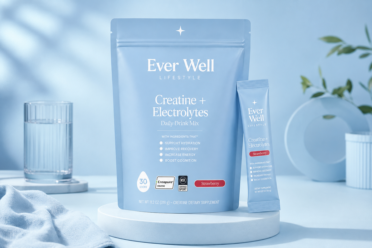 Everwell Lifestyle Kreatin + Elektrolit italpor, Eper íz